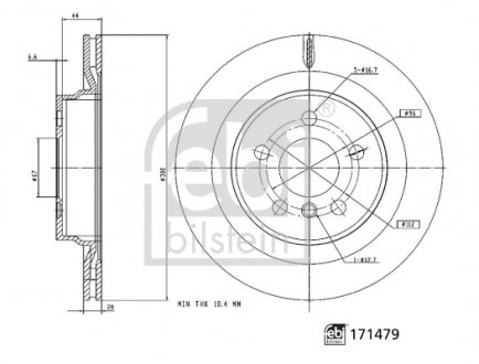 171479 TARCZA HAMULC. BMW 2 F45 14- TYŁ FEBI BILSTEIN підбір по vin на Brocar