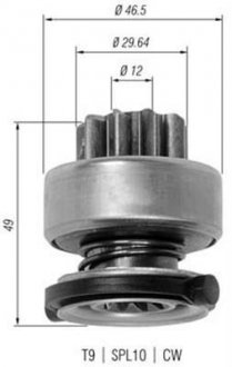 AMB0334 Бендикс (z=9) BMW E36/46/34/39 MAGNETI MARELLI підбір по vin на Brocar