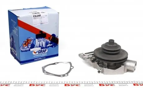PA240 Помпа воды Fiat Ducato 2.5D 82-90 (R/B) (10 лоп.) (3 кан.) GRAF підбір по vin на Brocar