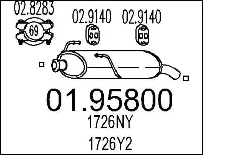 0195800 Глушник MTS підбір по vin на Brocar