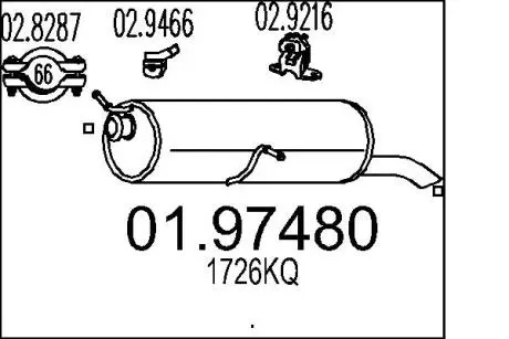 0197480 Глушник MTS підбір по vin на Brocar