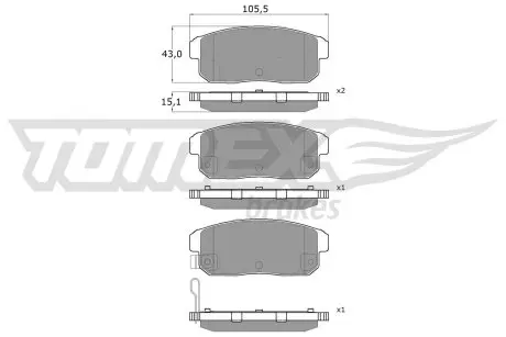 1797 KLOCKI HAMULC. MAZDA RX8 03- TYŁ TOMEX підбір по vin на Brocar