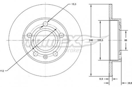 TX7171 TARCZA HAMULC. AUDI A4 00-08 TYŁ TOMEX подбор по vin на Brocar