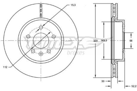 TX7256 TARCZA HAMULC. AUDI A6 11- PRZÓD TOMEX подбор по vin на Brocar