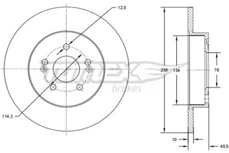 TX7305 TARCZA HAMULC. KIA VENGA 10- TYŁ TOMEX підбір по vin на Brocar