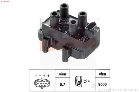 1970389 Катушка зажигания Sintra 2.2i 16V 96-99 EPS підбір по vin на Brocar