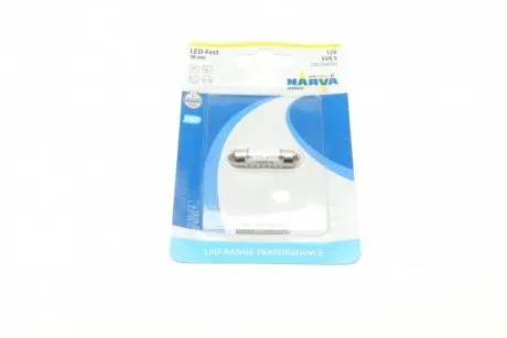 180794000 Автолампа 12V 0,6W SV8.5 (9.8x38mm) Festoon (LED) (блістер/1шт) NARVA підбір по vin на Brocar