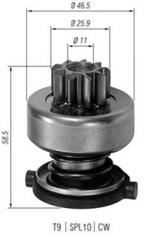 940113020200 Бендикс (z=9) CHRYSLER Voyager DODGE Caravan MAGNETI MARELLI підбір по vin на Brocar