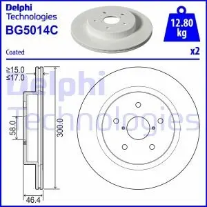 BG5014C Тормозной диск DELPHI підбір по vin на Brocar
