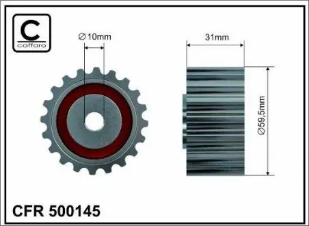 500145 Ролик направляющий ремня ГРМ 59,5x10x31 Opel 1.9DTi,Renault Clio,Megane,Ka CAFFARO подбор по vin на Brocar