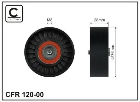 12000 Натяжний ролік 76x17x28 Audi A4/A6 1.6/1.8T/2 CAFFARO підбір по vin на Brocar