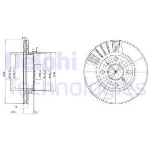 BG3424 Тормозной диск DELPHI підбір по vin на Brocar