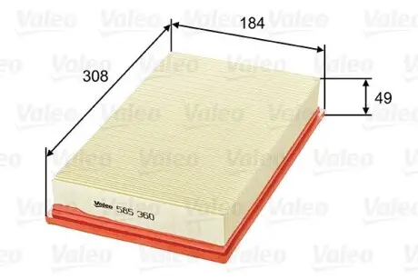585360 Воздушный фильтр VALEO подбор по vin на Brocar