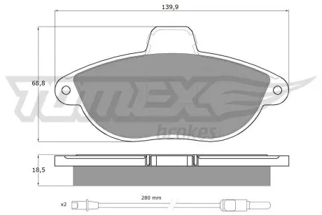 1335 Гальмівні колодки дискові TOMEX підбір по vin на Brocar