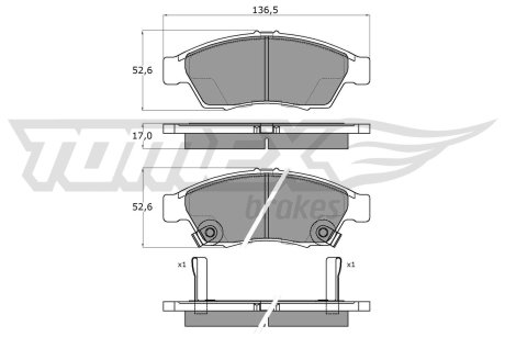 1608 KLOCKI HAMULC. SUZUKI LIANA 01- TOMEX подбор по vin на Brocar