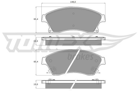 1650 KLOCKI HAMULC. OPEL ASTRA J 09- TOMEX подбор по vin на Brocar