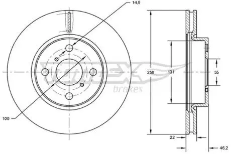TX7170 TARCZA HAMULC. TOYOTA YARIS 06- TOMEX подбор по vin на Brocar