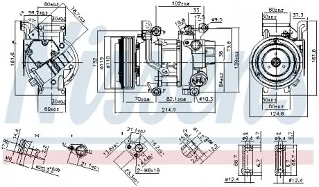 89528 Компресор кондиціонера YARIS 05- 1,8.. NISSENS підбір по vin на Brocar