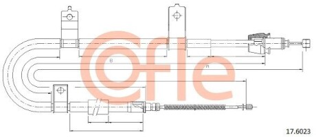 176023 Трос, стояночная тормозная система 17.6023 COFLE COFLE підбір по vin на Brocar