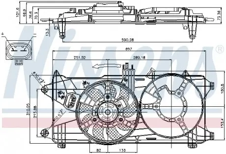 85131 Вентилятор, охлаждение двигателя NISSENS подбор по vin на Brocar