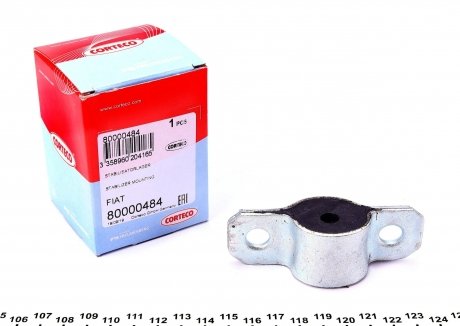 80000484 Втулка стабілізатора (переднього/наружного) Fiat Doblo 01- (d=10mm) CORTECO підбір по vin на Brocar