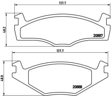P85012 Гальмівні колодки, дискове гальмо (набір) BREMBO підбір по vin на Brocar