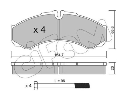 8222120 Комплект гальмівних колодок, дискове гальмо CIFAM підбір по vin на Brocar