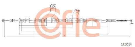 173514 Трос, стояночная тормозная система 17.3514 COFLE COFLE підбір по vin на Brocar