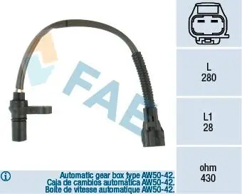 79123 Датчик импульсов, Датчик частоты вращения, управление двигателем FAE подбор по vin на Brocar