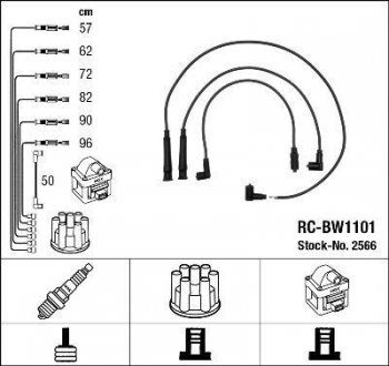 RCBW1101 Комплект проводов зажигания NGK підбір по vin на Brocar