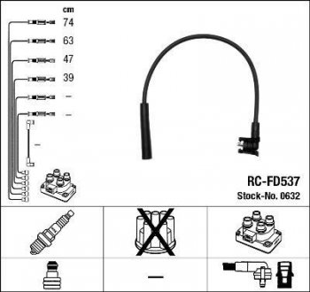 RCFD537 Комплект высоковольтных проводов NGK підбір по vin на Brocar