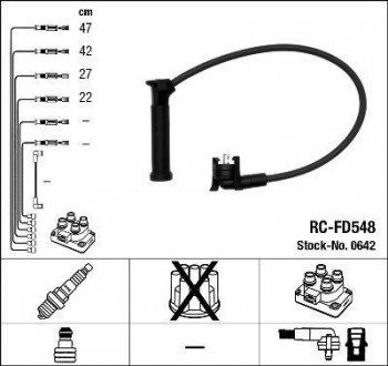 RCFD548 Комплект высоковольтных проводов NGK підбір по vin на Brocar