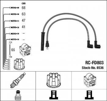 RCFD803 Комплект проводов зажигания NGK подбор по vin на Brocar
