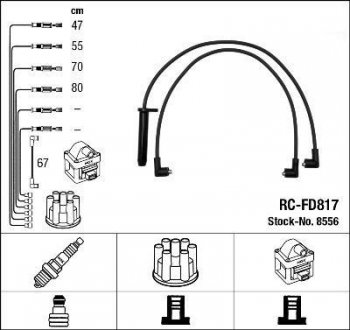 RCFD817 Комплект проводов зажигания NGK подбор по vin на Brocar