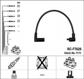RCFT628 Комплект проводов зажигания NGK підбір по vin на Brocar