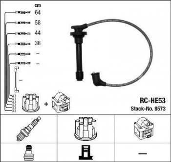 RCHE53 Комплект проводов зажигания NGK підбір по vin на Brocar