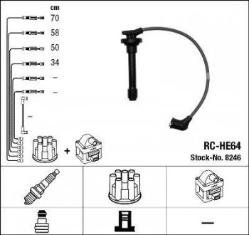 RCHE64 Комплект высоковольтных проводов NGK подбор по vin на Brocar