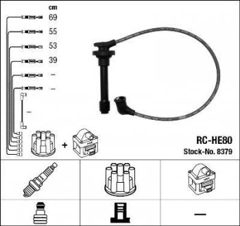 RCHE80 Комплект высоковольтных проводов NGK подбор по vin на Brocar