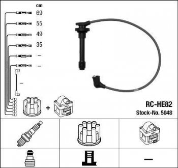 RCHE82 Комплект высоковольтных проводов NGK підбір по vin на Brocar