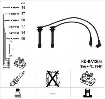 RCKA1206 Комплект проводов зажигания NGK подбор по vin на Brocar