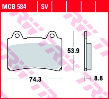 MCB584 Гальмівна колодка (диск) TRW підбір по vin на Brocar