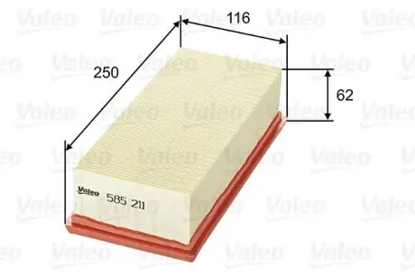 585211 Воздушный фильтр VALEO подбор по vin на Brocar