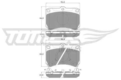 1177 KLOCKI HAMULC. MAZDA 323 85-94 TOMEX підбір по vin на Brocar