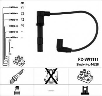 RCVW1111 Комплект проводов зажигания NGK підбір по vin на Brocar