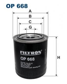 OP668 Фільтр масла FILTRON підбір по vin на Brocar