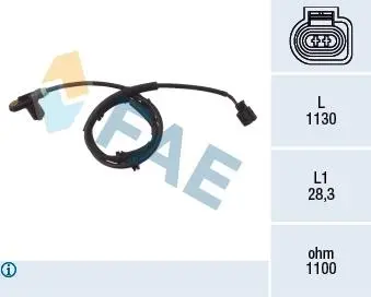 78025 Датчик, частота вращения колеса 78025 FAE FAE подбор по vin на Brocar