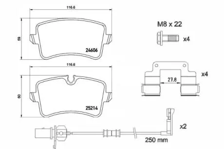 P85157 Колодки гальмівні A4,8.. BREMBO підбір по vin на Brocar