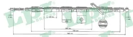 C0323B Трос, стоянкова гальмівна система C0323B LPR LPR підбір по vin на Brocar