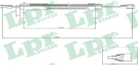 C0435B Трос ручного тормоза LPR підбір по vin на Brocar