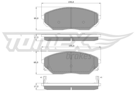 1553 KLOCKI HAMULC. KIA SORENTO 02- TOMEX подбор по vin на Brocar